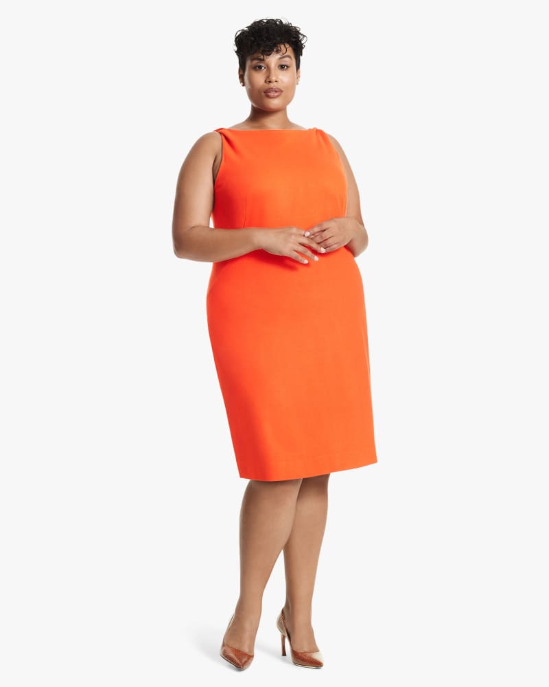 Plus size model wearing Lydia Sheath Dress by M.M.LaFleur | Dia&Co | dia_product_style_image_id:160399